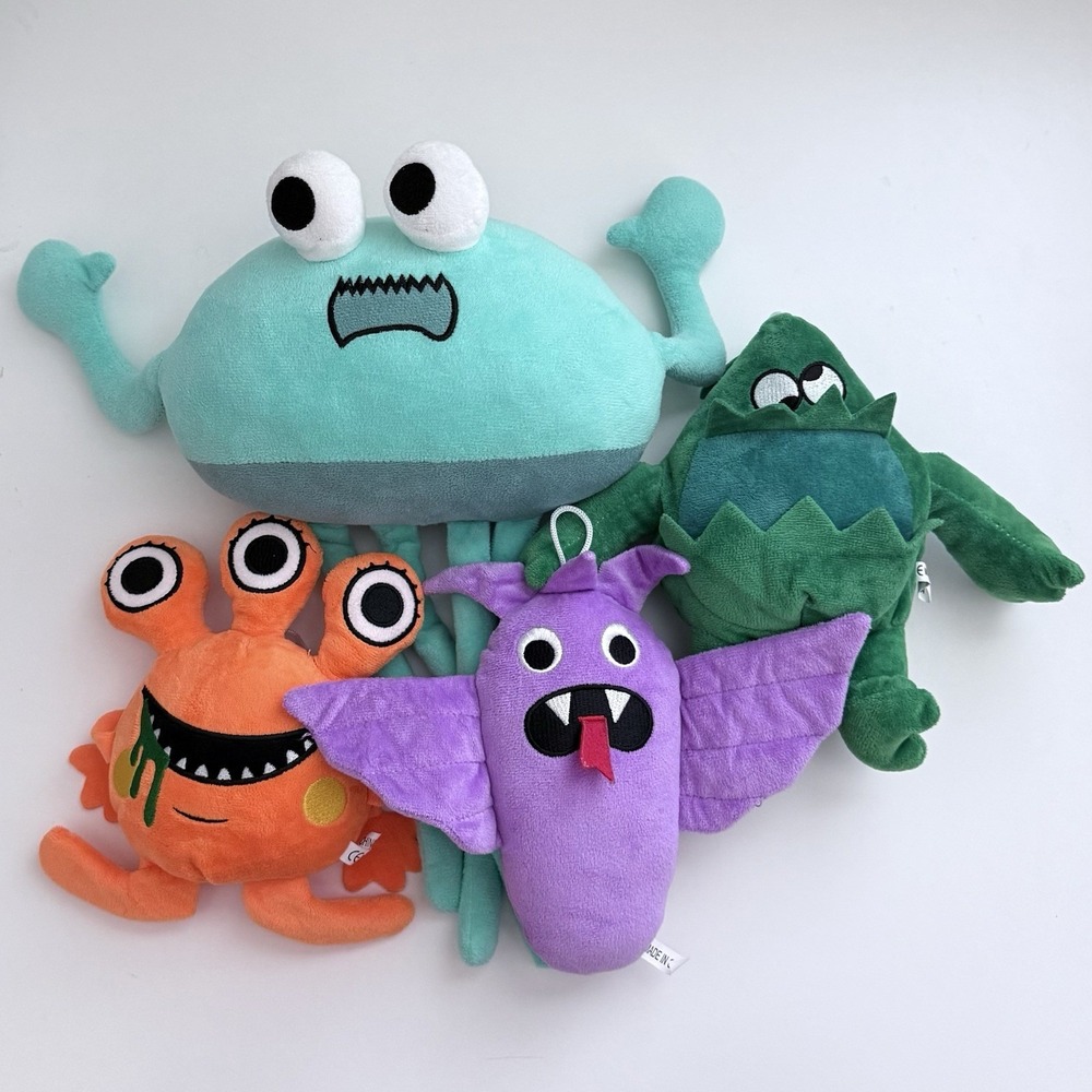 Garten of Banban Plush Lot of 4 Jellyfish Bat Alien Josh Green Blue Orange